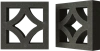 Декоративный бриз-блок Mesterra Cobogo, 250х250 мм 90 мм, 0301, черный