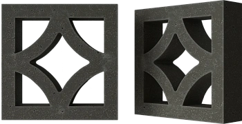 Декоративный бриз-блок Mesterra Cobogo, 250х250 мм 90 мм, 0301, черный