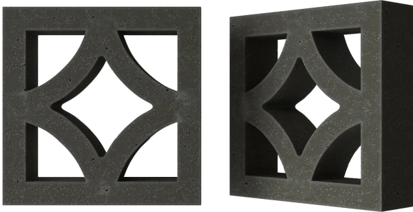 Декоративный бриз-блок Mesterra Cobogo, 250х250 мм 70 мм, 0301, черный