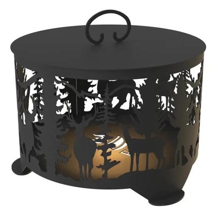 Костровая чаша с плоским дном, Ø500, Н =490 мм, "Олени"