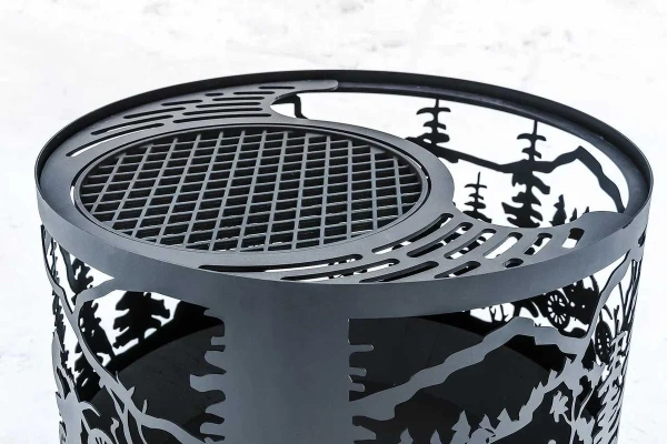 Гриль с чугунной решеткой для костровой чаши Ø 600 мм