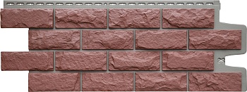 Фасадная панель Grand Line, колотый камень Design Plus, цвет: корица с темно-бежевым швом