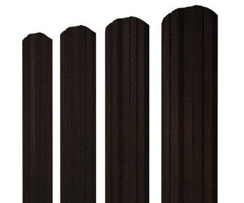 GL Штакетник Twin, фигурный 0.45 мм, Print Elite, Coffe Wood Blesk TwinColor