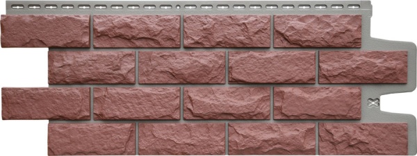 Фасадная панель Grand Line, колотый камень Design Plus, цвет: корица с темно-бежевым швом