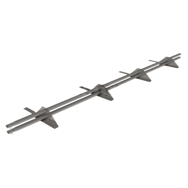 Снегозадержатель для композитной черепицы Roofsystems Prestige 4 опоры, 2 трубы, овал 45х25, L=3000 мм, RAL 9006