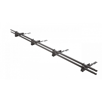 Снегозадержатель для натуральной черепицы Borge L=3000 мм, 4 опоры, 2 трубы, овал 25х45 RAL 8019 matt