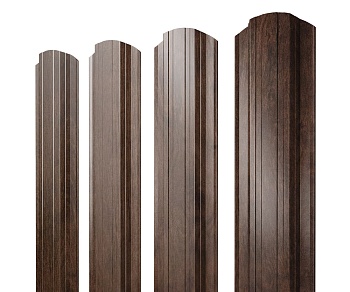 GL Штакетник Прямоугольный, фигурный 0.45 мм, Print Elite, Antique Wood TwinColor