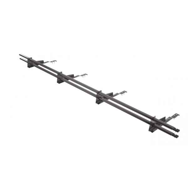 Снегозадержатель для натуральной черепицы Borge L=3000 мм, 4 опоры, 2 трубы, овал 25х45 RAL 8019 matt