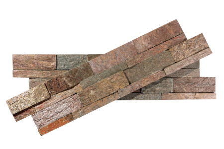 Кварцит, 3D панель из камня, 600х150 мм, Natural Golden