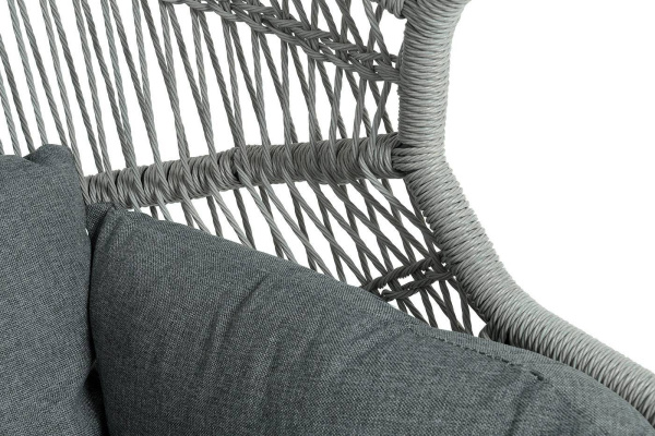 Кресло-кокон подвесное из искусственного ротанга, Апулия, цвет: серый