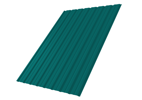 Профилированный лист GL C10 B, 0.45 мм, PE, RAL 5021 Профилированный лист GL C10 B, 0.45 мм, PE, RAL 5021