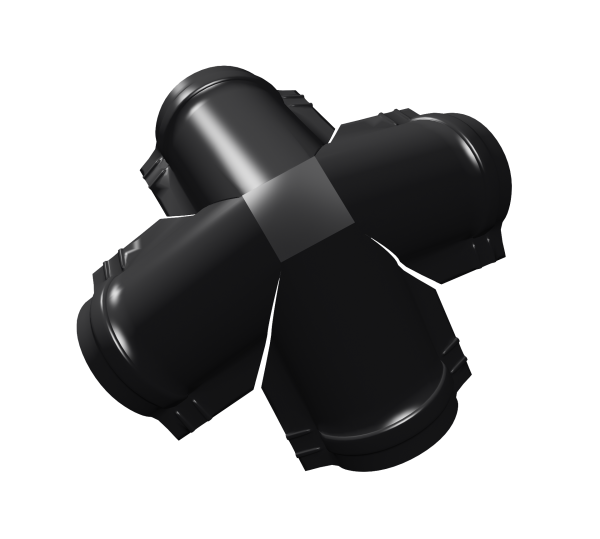 GL X-четверник конька полукруглого 0.5 мм, PurPro, RAL 9005