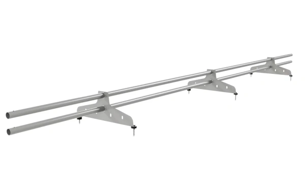 Снегозадержатель универсальный NewLine L=3000 мм, 3 опоры, 2 трубы, круг Ø25 мм, RAL 9006