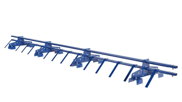 Снегозадержатель для профнастила Н-114 Borge L=3000 мм, 4 опоры, 2 трубы, овал 25х45 RAL 5005