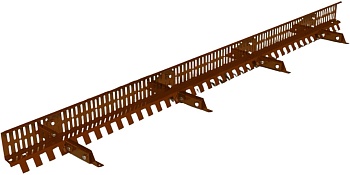 Снегозадержатель решетчатый для фальцевой кровли Roofsystems, Prestige 4 опоры, 1 полотно, L=2500 мм, RAL 8004