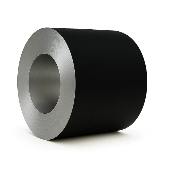 Штрипс НЛМК 625 мм, премиум 0.5 мм, PU Matt, Zn 275 г/м², RAL 9005