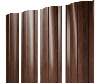 GL Штакетник Круглый с прямым резом 0.45 мм, Print Elite, Choco Wood TwinColor