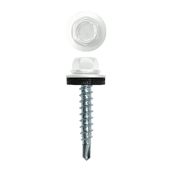 Саморез кровельный, 4.8х29 мм, сверло №1, RAL 9003, уп.250 шт.