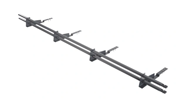 Снегозадержатель для композитной черепицы Borge L=3000 мм, 4 опоры, 2 трубы, овал 25х45 мм, RAL 7024 matt