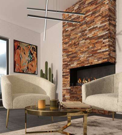 Сланец, 3D панель из камня, 600х150 мм, Rockface Rusty slate