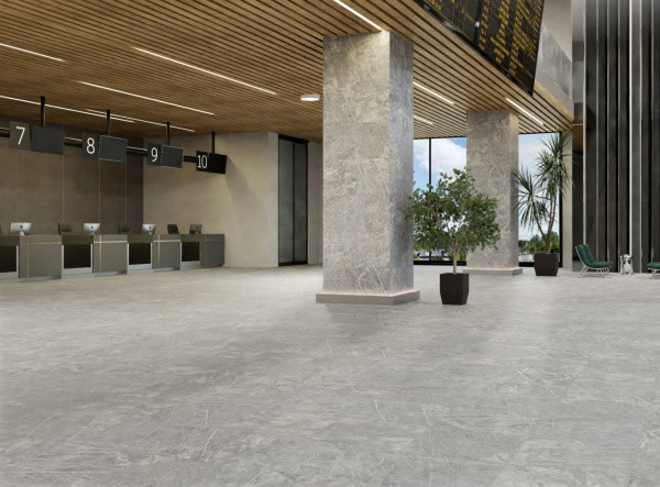 Керамогранит, Пиастрелла, 600х300х10 мм, ректификат, Дизайнерский технический ML3611, marmo light мрамор светлый