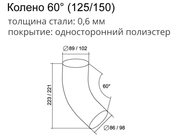 Отлив трубы, Optima, Ø 100 мм, Zn
