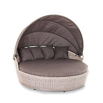 Кровать плетеная круглая, Стильяно бежевый