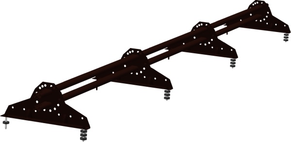 Снегозадержатель Grand Line NEW универсальный,  L=3000 мм, 4 опоры, 2 трубы, овал 42х21 мм RAL 8019