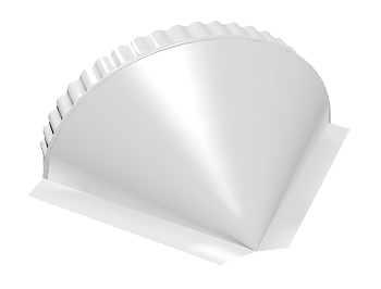 GL Заглушка конька полукруглого, конусная 0.5 мм, Satin, RAL 9003