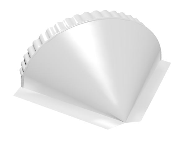 GL Заглушка конька полукруглого, конусная 0.45 мм, Drap TX, RAL 9003