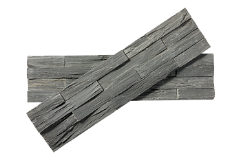 Сланец, 3D панель из камня, 600х150 мм, Rockface Black Bark