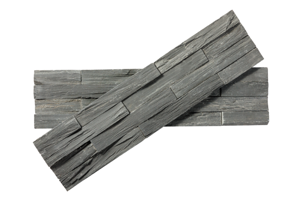 Сланец, 3D панель из камня, 600х150 мм, Rockface Black Bark