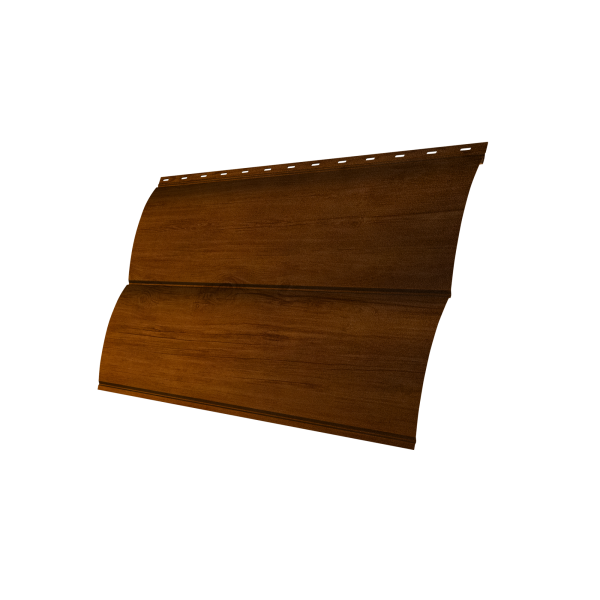 Металлический сайдинг Grand Line, Блок-хаус new 0.45 мм, Print Premium, Golden Wood Intense FTC