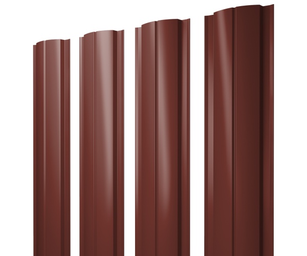 GL Штакетник Полукруглый Slim с прямым резом 0.5 мм, Satin, RAL 3009
