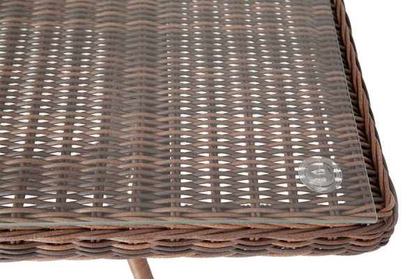 Стол плетеный из искусственного ротанга 200х90 см, Латте цвет: коричневый
