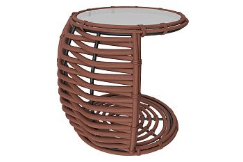 Столик боковой Mokka Majorca, из искусственного ротанга цвет: капучино