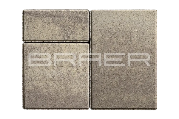 Тротуарная плитка Braer Старый город Ландхаус 60 мм 80х160, 160х160, 240х160 мм, прямоугольная, цвет: Color Mix Степь