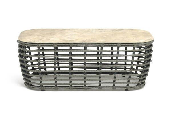 Стол журнальный из искусственного ротанга, Ницца цвет: серый