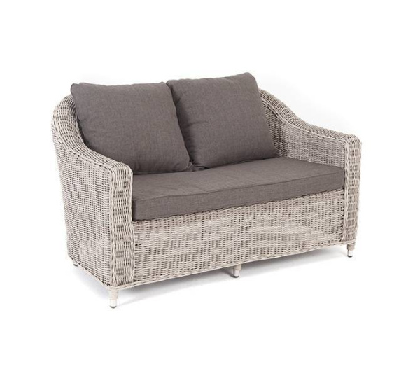 Диван 2-местный из искусственного ротанга, Кон Панна бежевый