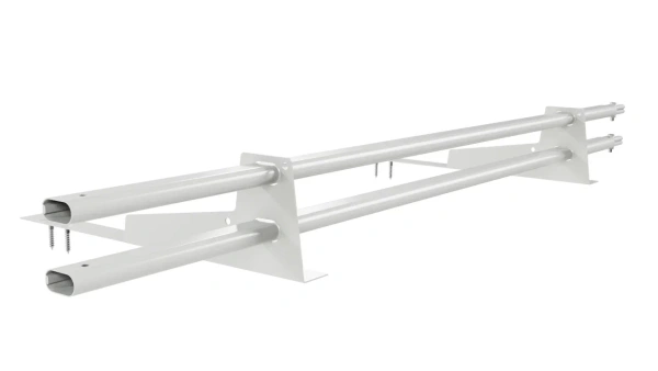 Снегозадержатель для гибкой черепицы Borge L=1500 мм, 2 опоры, 2 трубы, овал 25х45 RAL 9003