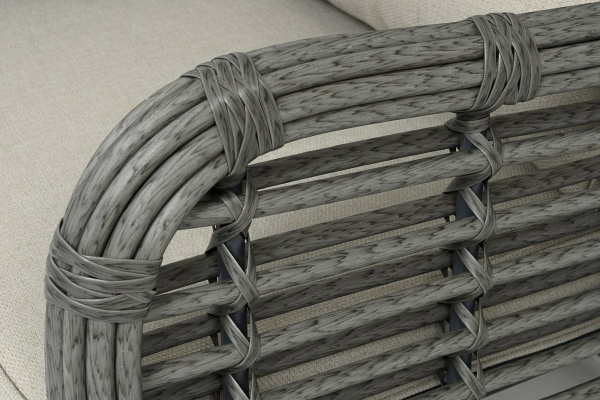 Кресло плетеное из искусственного ротанга, Ницца цвет: серый