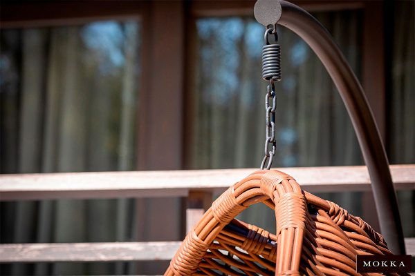 Кресло подвесное Mokka Majorca из искусственного ротанга цвет: капучино