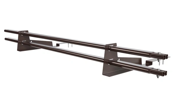 Снегозадержатель для композитной черепицы Borge L=1500 мм, 2 опоры, 2 трубы, овал 25х45 мм, RAL 8017 matt