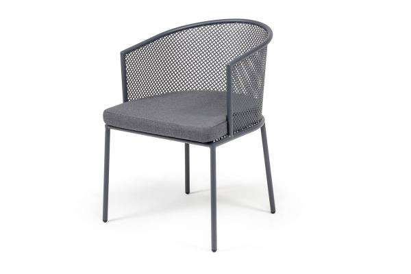 Стул из роупа, Прометей, каркас - сталь темно-серый муар, ткань темно-серая