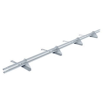 Снегозадержатель для натуральной черепицы Roofsystems Prestige натур 4 опоры, 2 трубы, овал 45х25, L=3000 мм, б\ц