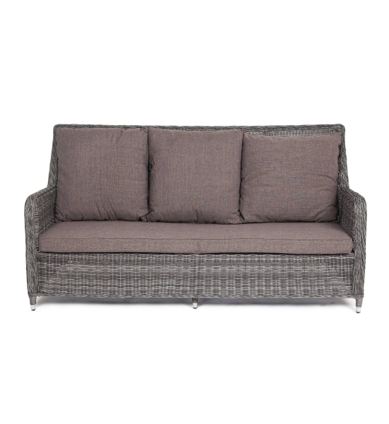 Диван 3-местный из искусственного ротанга, Гляссе графит