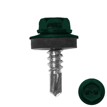 Саморез кровельный Daxmer 5.5х19 мм, сверло №3, RAL 6005, уп. 250 шт.