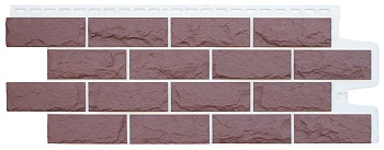 Фасадная панель Grand Line, колотый камень Design Plus, цвет: каштан с белым швом