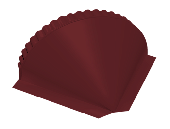 GL Заглушка конька полукруглого, конусная 0.45 мм, Drap ST, RAL 3005