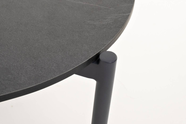 Стол из HPL, Диего, овальный 120х60 см H 40 см, каркас темно-серый, цвет серый гранит